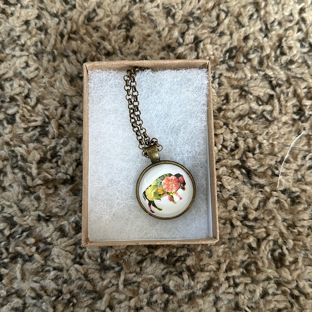 Boutique Floral Buffalo Necklace - New with Tags